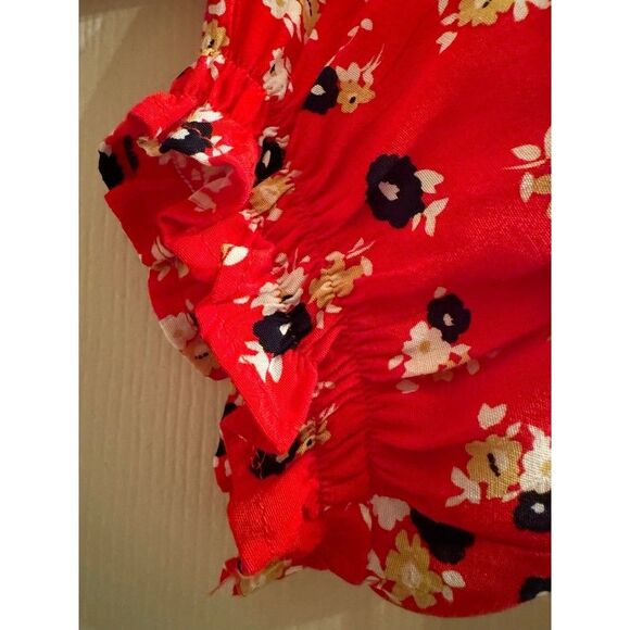 Faithfull The Brand Red Floral Crop Top Size 8 - Picture 10 of 14